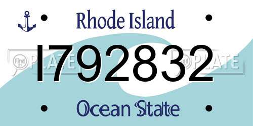 I792832 Rhode Island License Plate