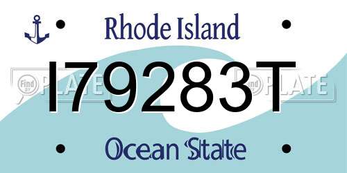 I79283T Rhode Island License Plate
