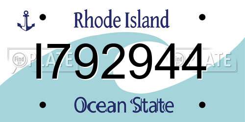 I792944 Rhode Island License Plate