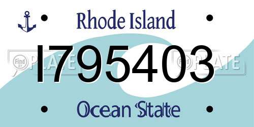 I795403 Rhode Island License Plate