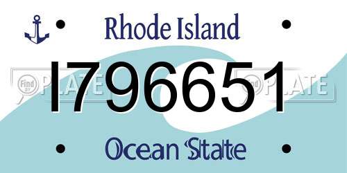 I796651 Rhode Island License Plate