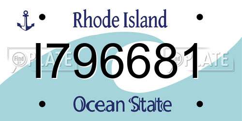 I796681 Rhode Island License Plate