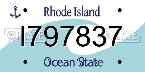I797837 Rhode Island License Plate