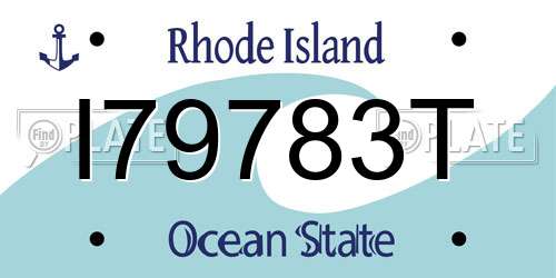 I79783T Rhode Island License Plate