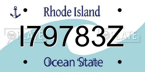 I79783Z Rhode Island License Plate