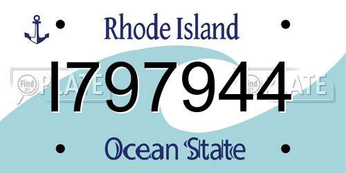 I797944 Rhode Island License Plate