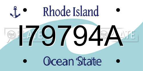 I79794A Rhode Island License Plate