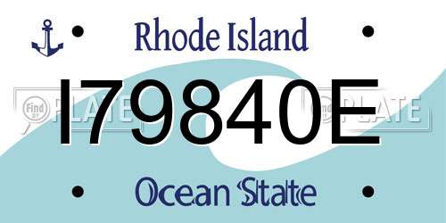 I79840E Rhode Island License Plate