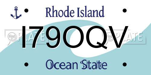 I79OQV Rhode Island License Plate