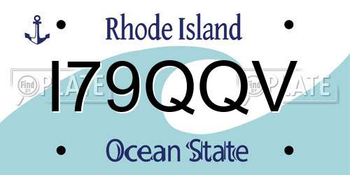 I79QQV Rhode Island License Plate