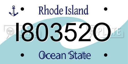 I80352O Rhode Island License Plate