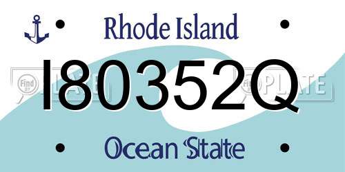 I80352Q Rhode Island License Plate