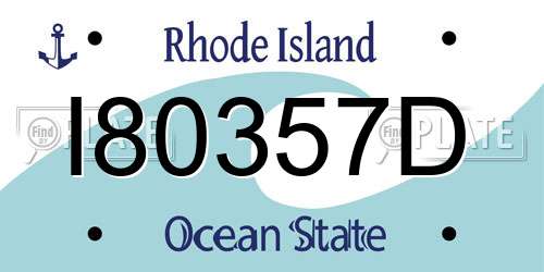 I80357D Rhode Island License Plate