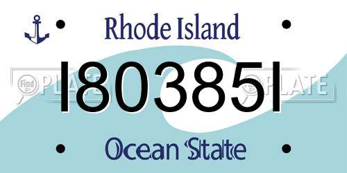 I80385I Rhode Island License Plate