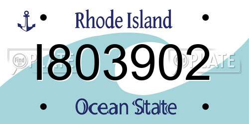 I803902 Rhode Island License Plate