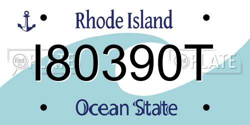 I80390T Rhode Island License Plate