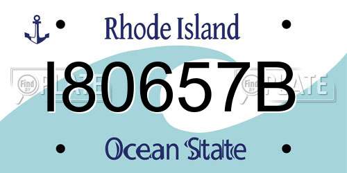 I80657B Rhode Island License Plate