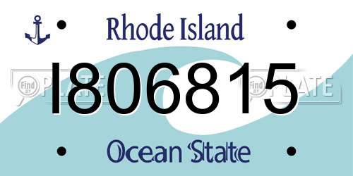 I806815 Rhode Island License Plate