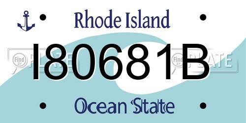 I80681B Rhode Island License Plate
