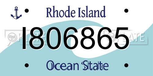 I806865 Rhode Island License Plate