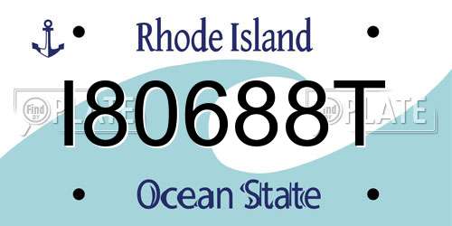 I80688T Rhode Island License Plate