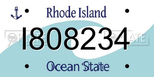 I808234 Rhode Island License Plate