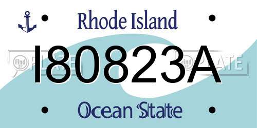 I80823A Rhode Island License Plate