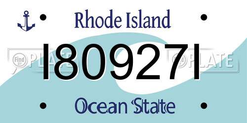 I80927I Rhode Island License Plate