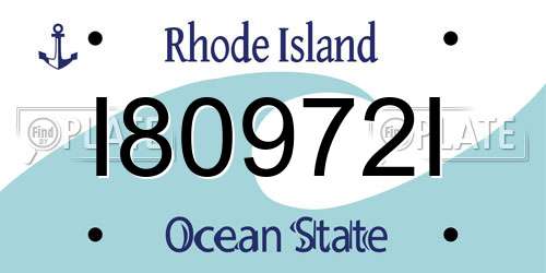 I80972I Rhode Island License Plate