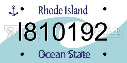 I810192 Rhode Island License Plate