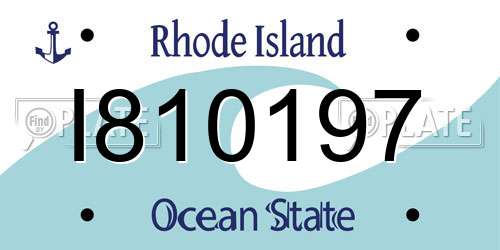 I810197 Rhode Island License Plate