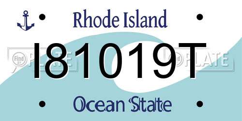 I81019T Rhode Island License Plate