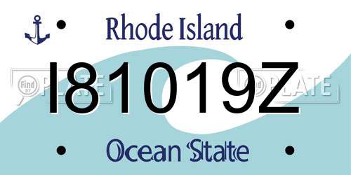 I81019Z Rhode Island License Plate