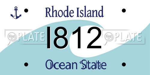 I812 Rhode Island License Plate