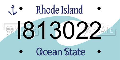 I813022 Rhode Island License Plate