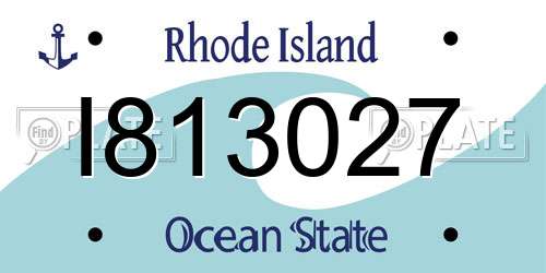 I813027 Rhode Island License Plate