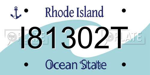 I81302T Rhode Island License Plate