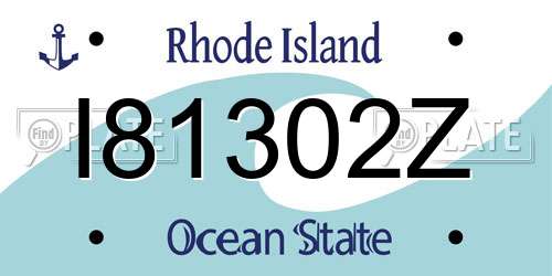 I81302Z Rhode Island License Plate