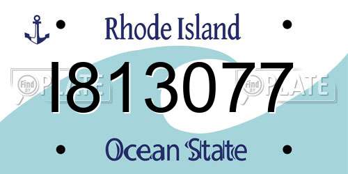 I813077 Rhode Island License Plate