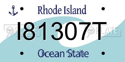I81307T Rhode Island License Plate