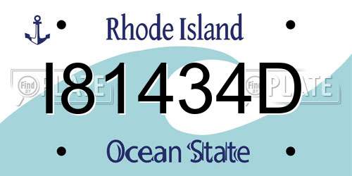 I81434D Rhode Island License Plate