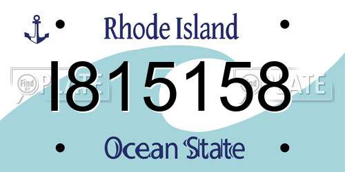 I815158 Rhode Island License Plate