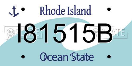 I81515B Rhode Island License Plate