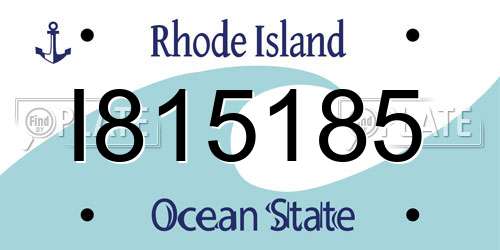 I815185 Rhode Island License Plate