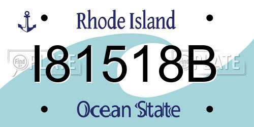 I81518B Rhode Island License Plate