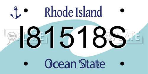 I81518S Rhode Island License Plate