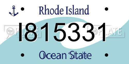 I815331 Rhode Island License Plate