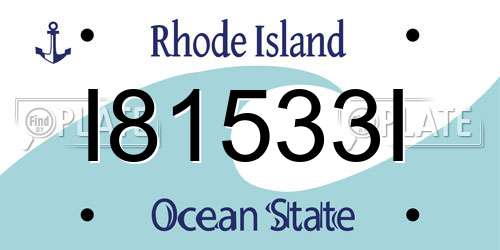 I81533I Rhode Island License Plate
