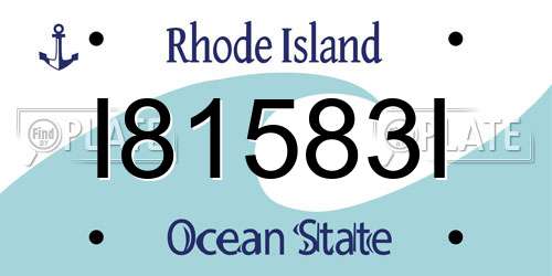 I81583I Rhode Island License Plate