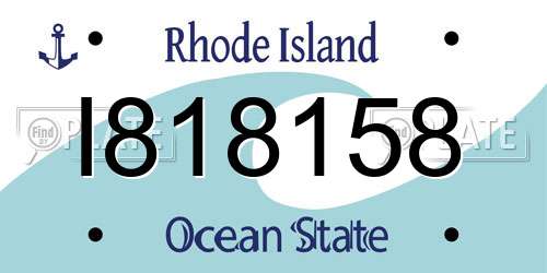 I818158 Rhode Island License Plate